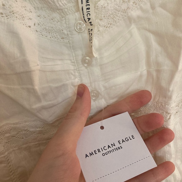 American Eagle Outfitters Cream Lace Blouse - Picture 7 of 8